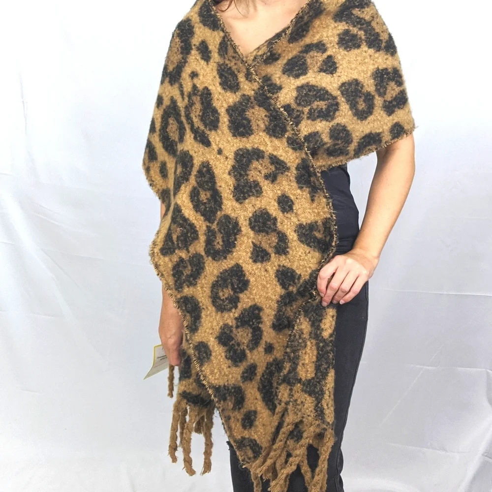 PEACE & PEARLS Animal Print Wrap Scarf ~ NWT